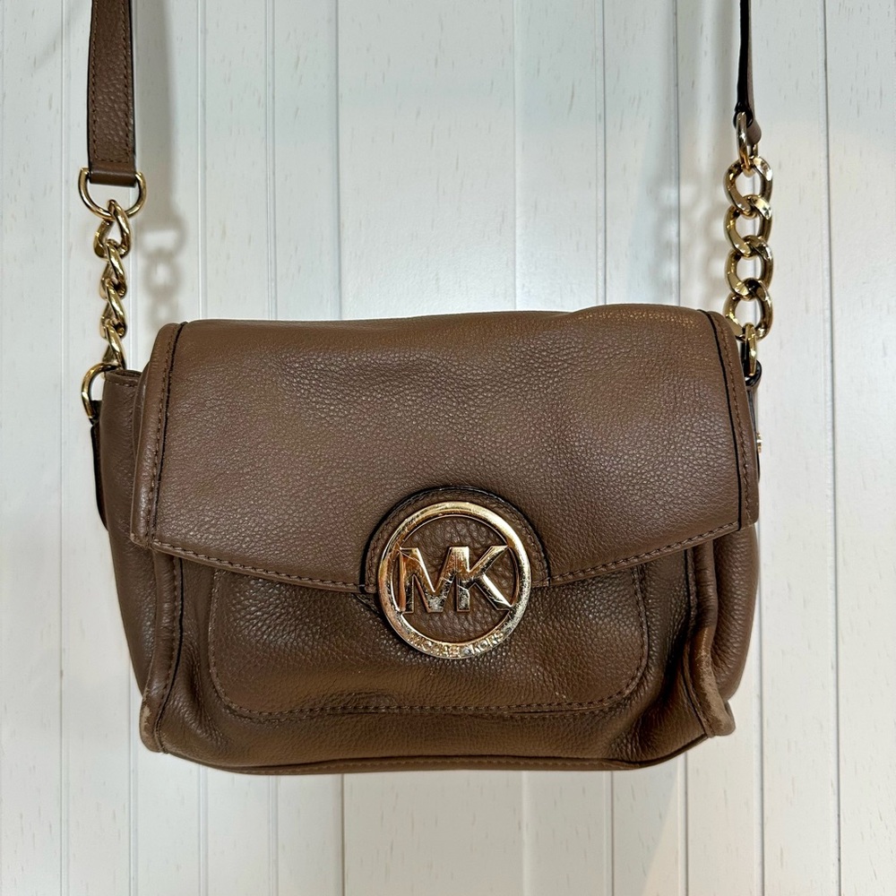 Michael Kors Brown Crossbody Bag with Gold Chain